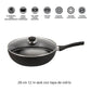 Sartén Wok 28 Cm Aluminio Negro Con Doble Antiadherente