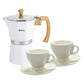 Set Cafetera Italiana Hudson Aluminio 290 ml Para 6 tazas