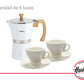Set Cafetera Italiana Hudson Aluminio 290 ml Para 6 tazas