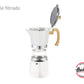 Set Cafetera Italiana Hudson Aluminio 290 ml Para 6 tazas