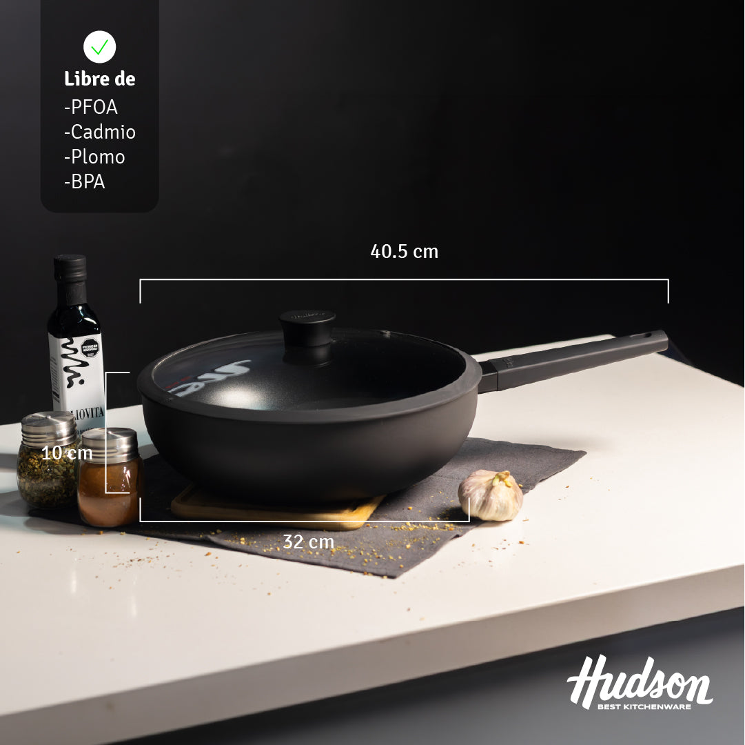 Wok Hudson 32 cm Day19 Aluminio Antiadherente