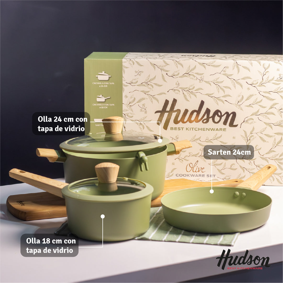 Batería De Cocina 5 Piezas Antiadherente Aluminio OLI01