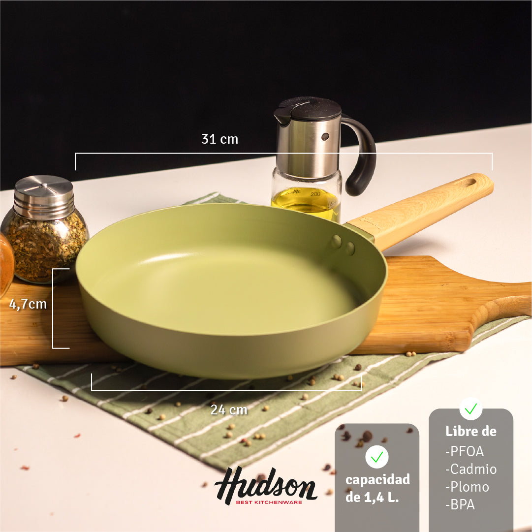 Sartén Oliva 31 cm Aluminio con Antiadherente Doble Capa + Mango Soft Touch