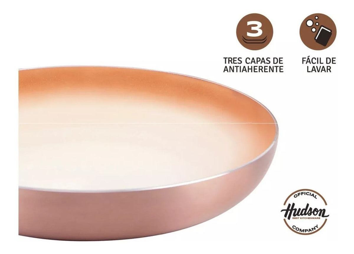 Set Sarten 20 Cm + 24 Cm Cobre Con Antiadherente Hudson