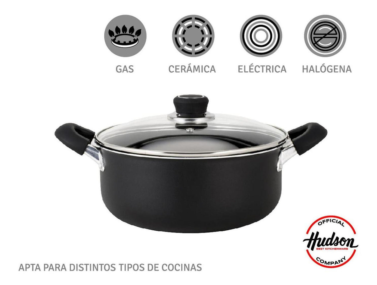 Olla Cacerola Hudson 24 Cm Aluminio Con Antiadherente