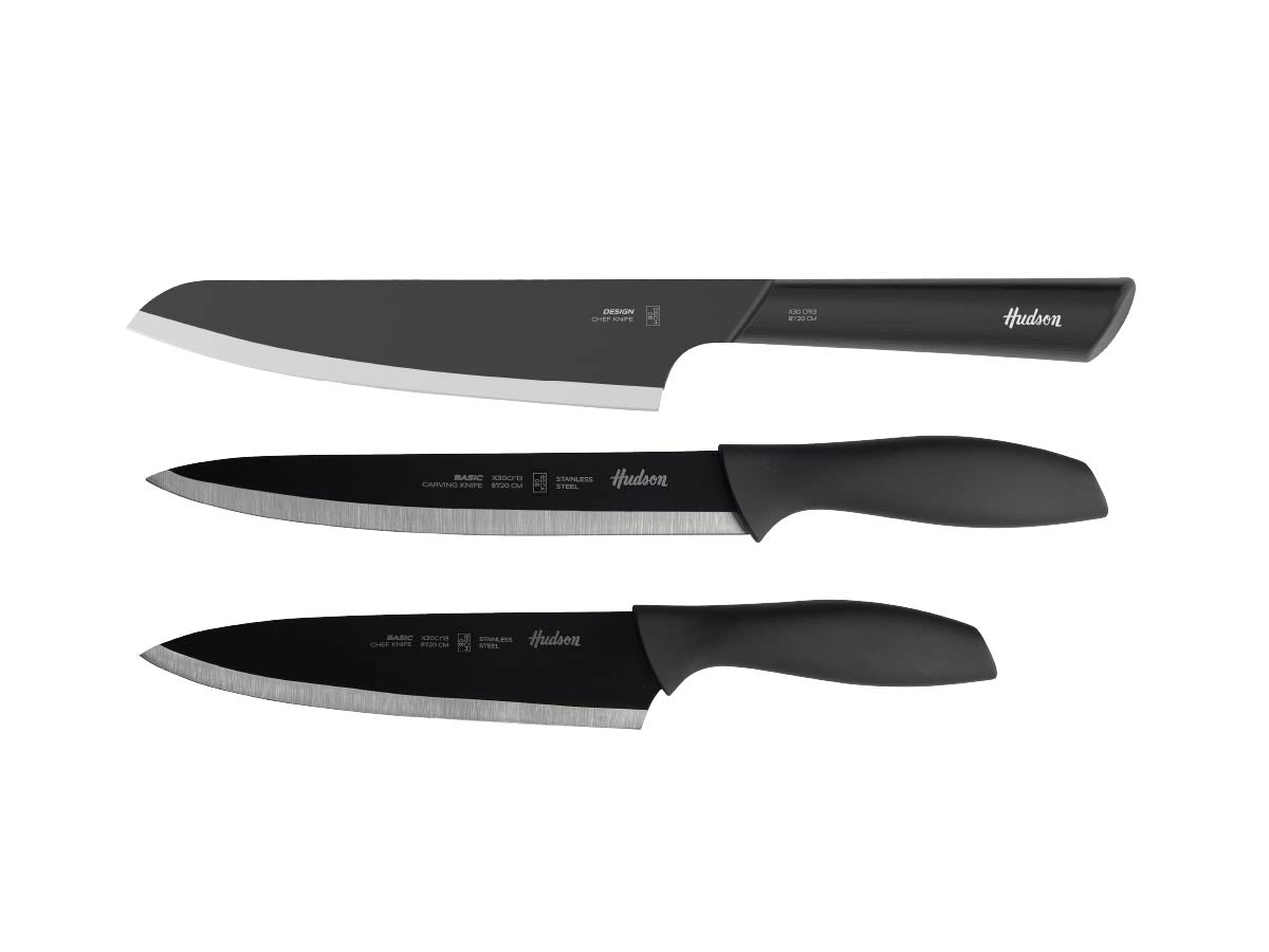 Set 3 Cuchillos Hudson Linea Basic Juego De Cocina