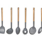 Set de Utensilios de Nylon con Mango de Madera
