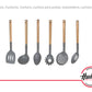 Set de Utensilios de Nylon con Mango de Madera