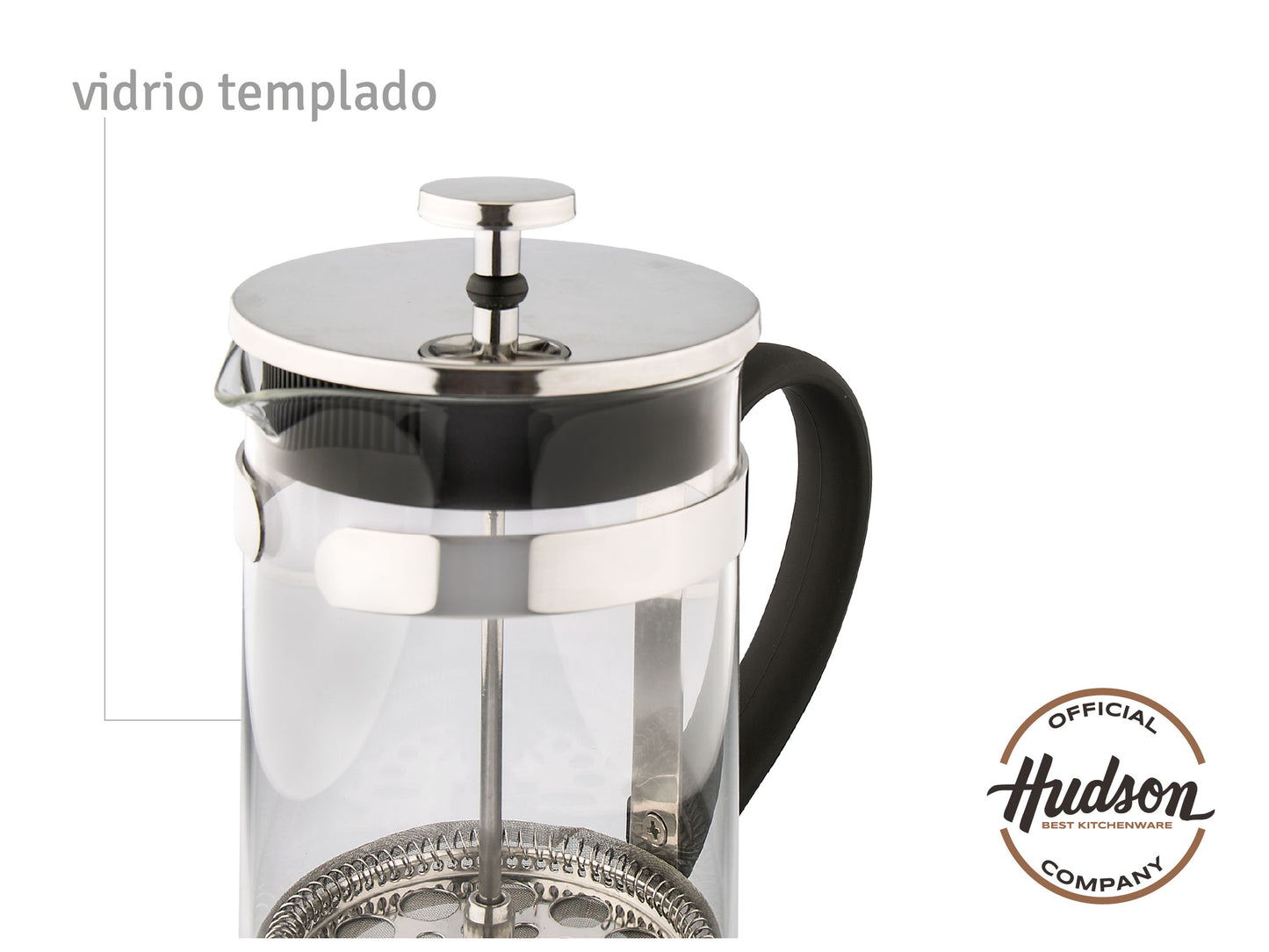 Set Hudson Cafetera Embolo Francesa 600ml + 2 Vasos Térmicos
