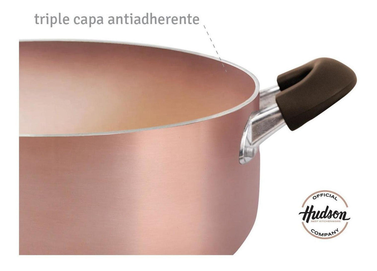 Cacerola 20 Cm Triple Capa Antiadherente Cerámico Hudson