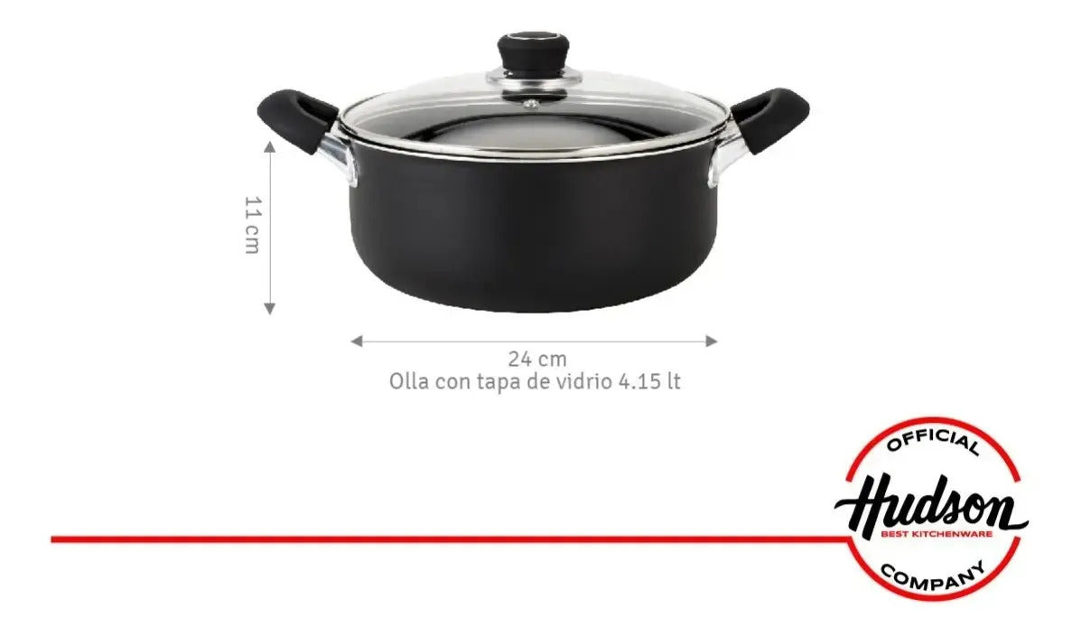 Cacerola Hudson Th24sf 4.15l Negro - 1 Unidad