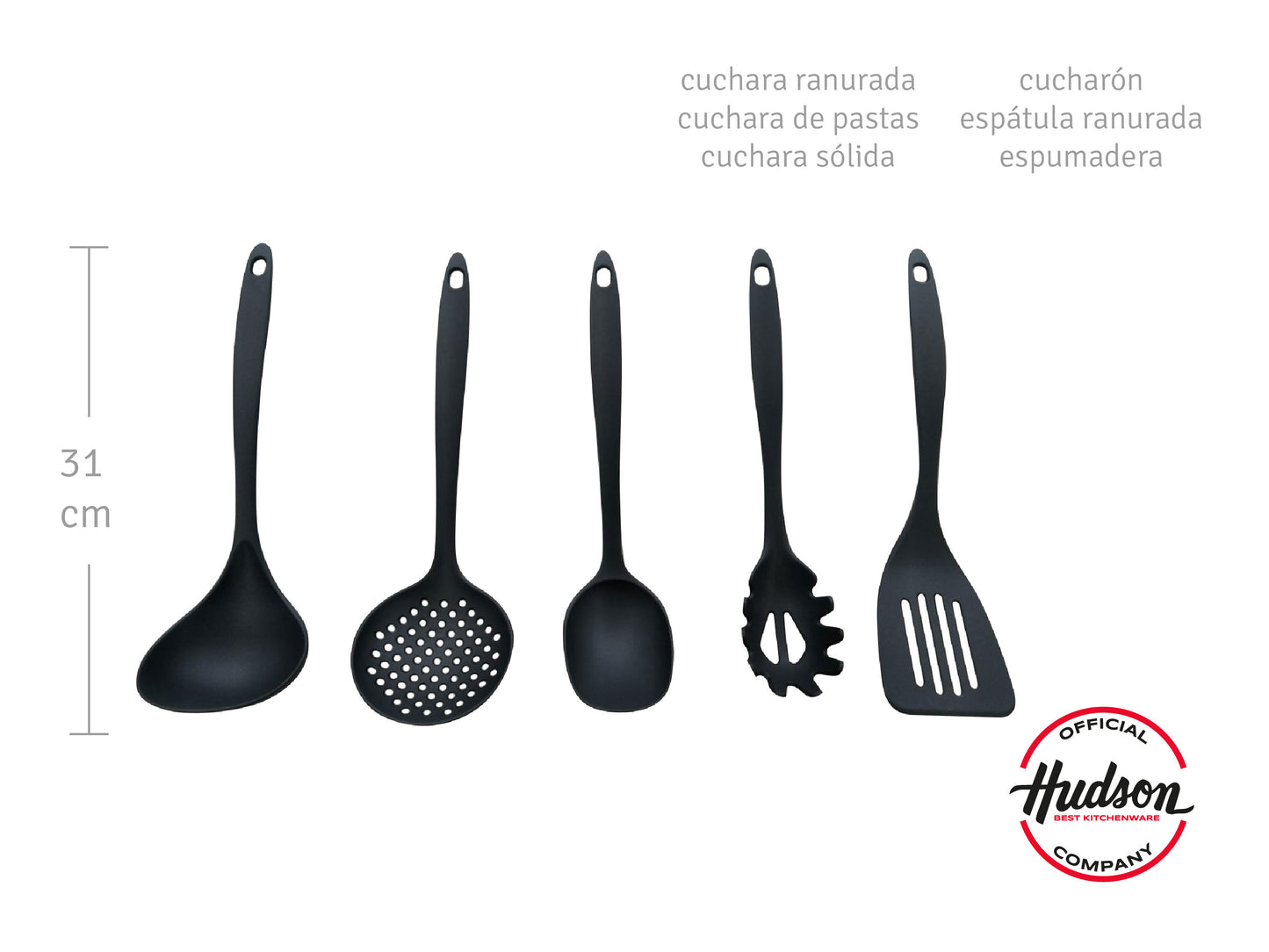 Set X 6 Kit Utensilios De Cocina De Nylon Hudson