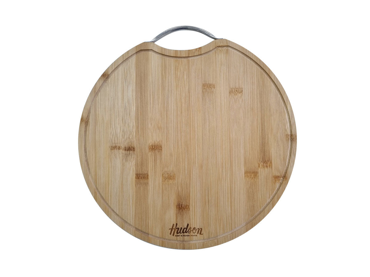 Tabla Pizzera De Madera Bambú Cocina Hudson 36 Cm X 1,5 Cm