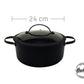 Cacerola De Aluminio Negra Antiadherente Total Black 24 Cm