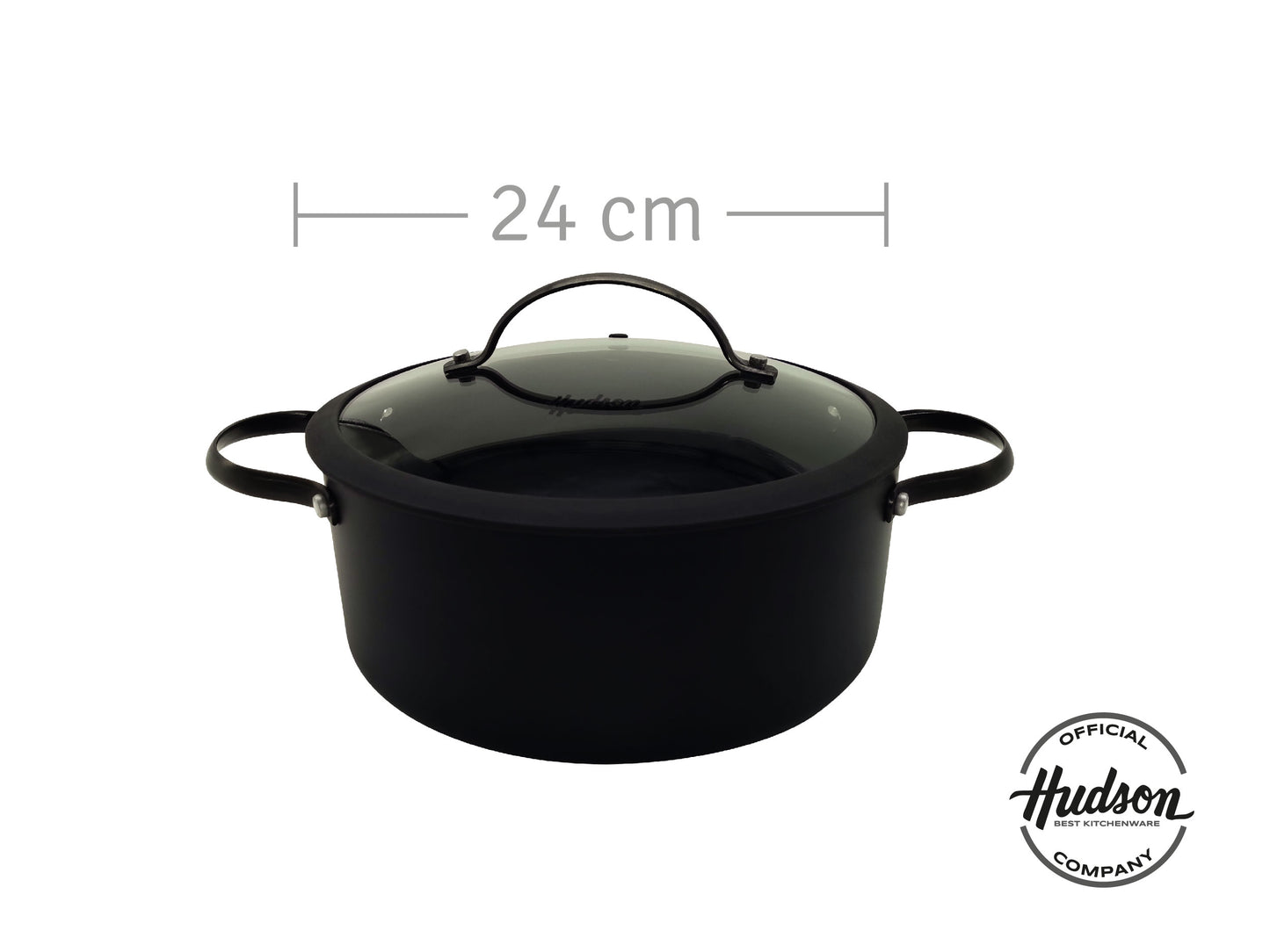 Cacerola De Aluminio Negra Antiadherente Total Black 24 Cm