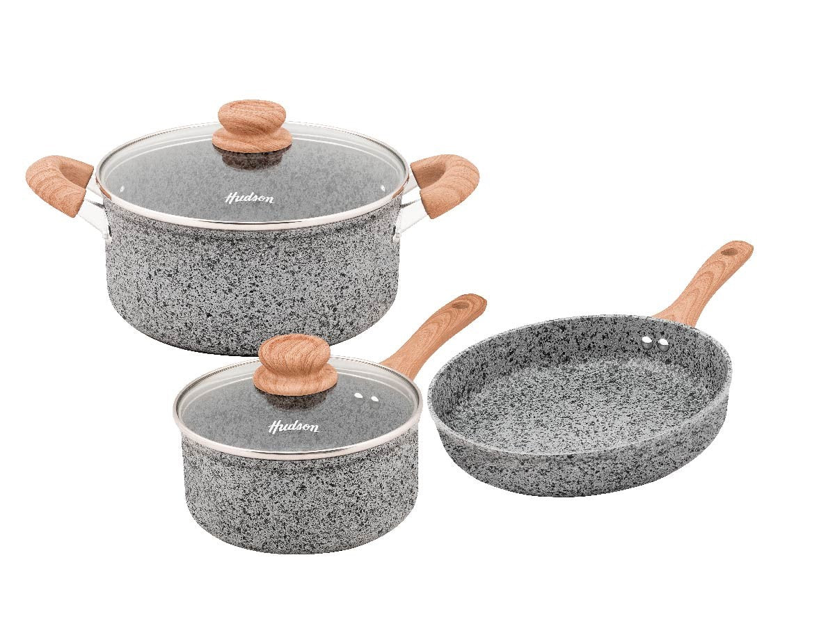 Batería Hudson Olla 24 Cm Y 18 Cm + Sartén 24 Cm Aluminio