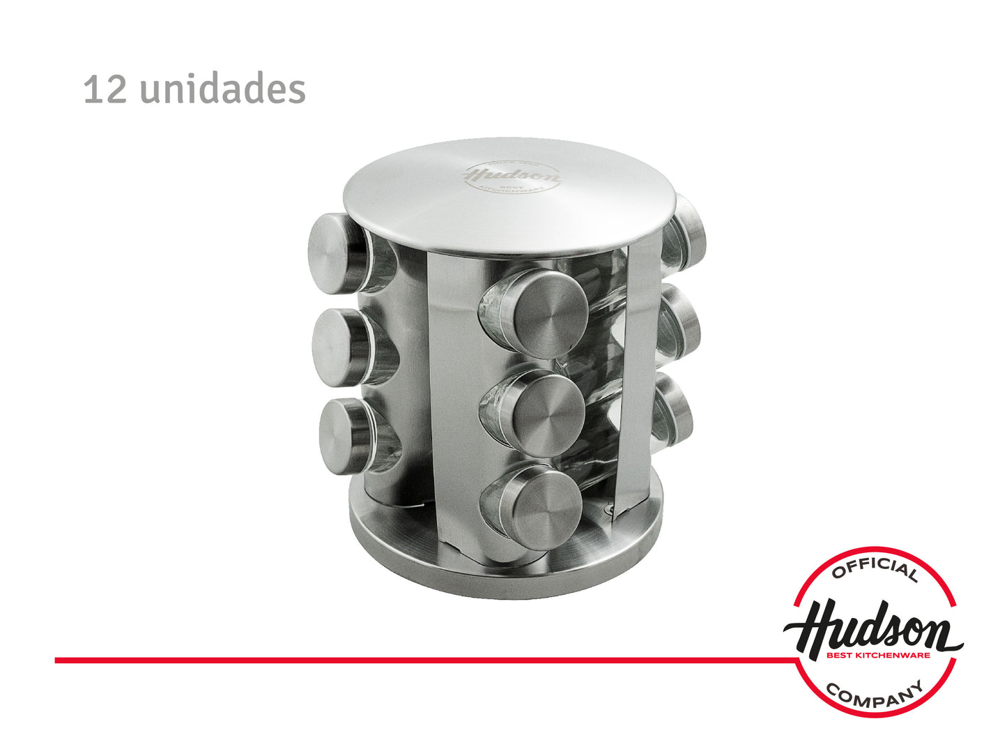 Especiero Giratorio Acero Inoxidable 12 Jarros