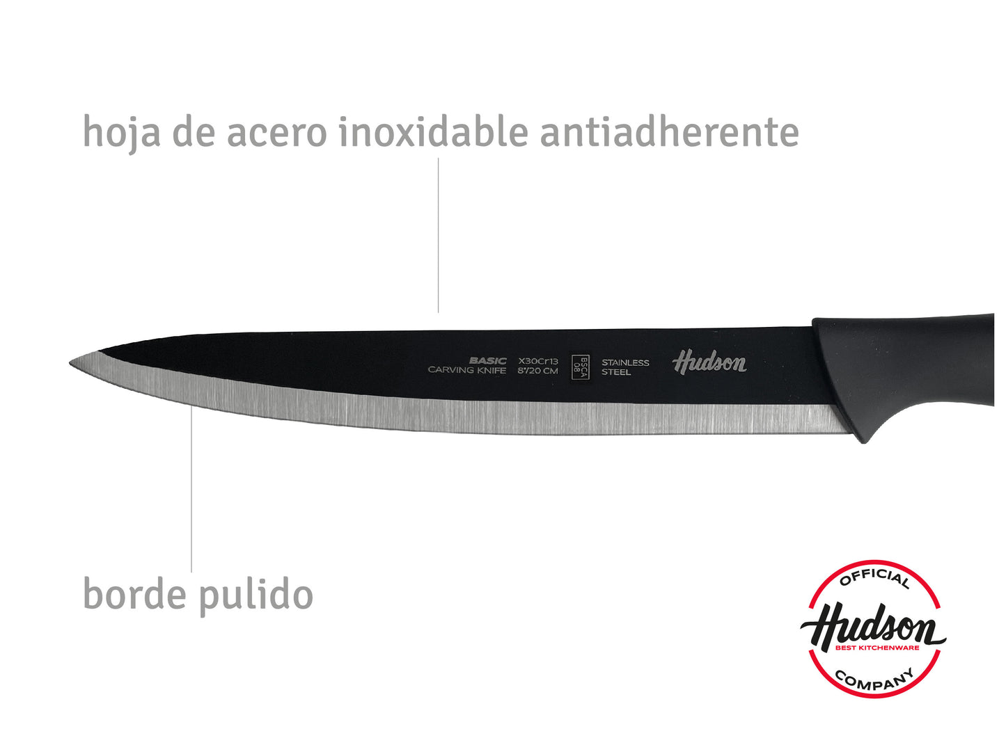 Cuchillo Carnicero Trinchador 8'' Linea Hudson Basic