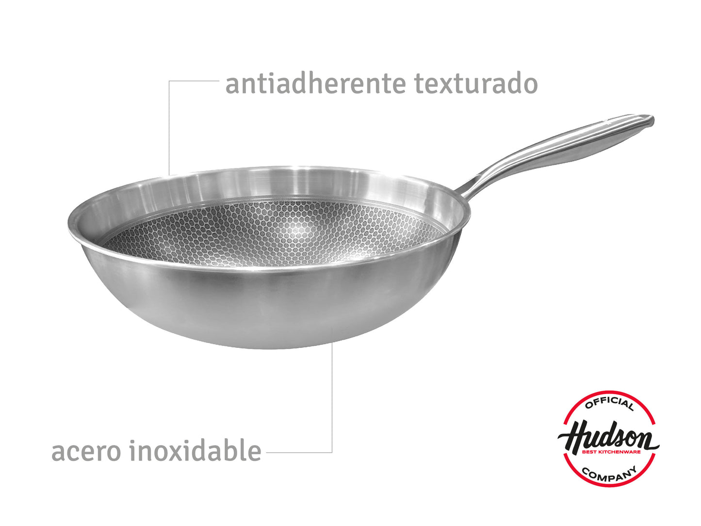 wok acero inoxidable + pinza