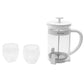 Set Hudson Cafetera Embolo 600 Ml + 2 Vasos Hudson Oficial