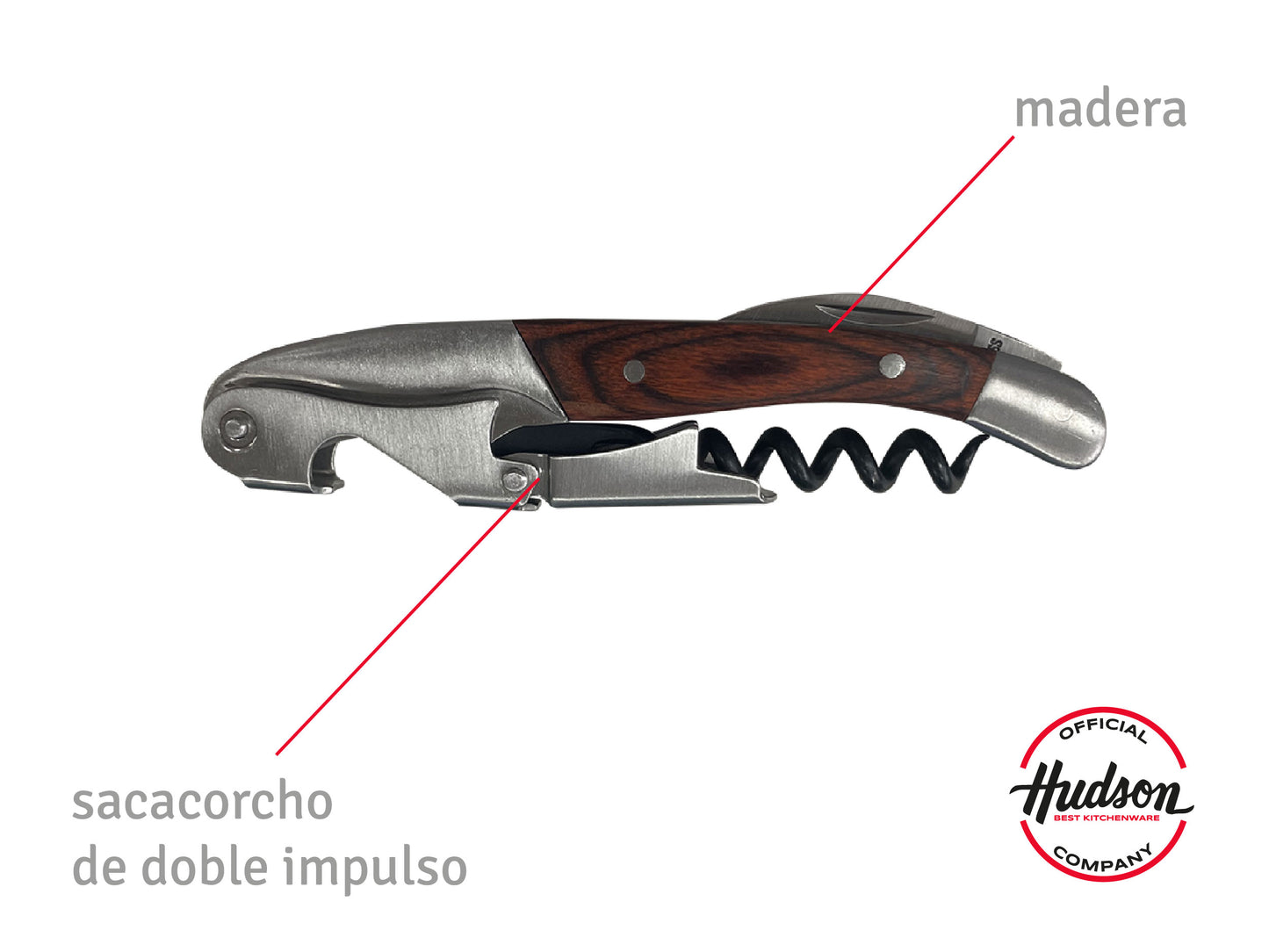 SACACORCHO DOBLE IMPULSO MADERA