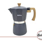 Cafetera Hudson Estilo Italiana 9 Tazas Aluminio Gris