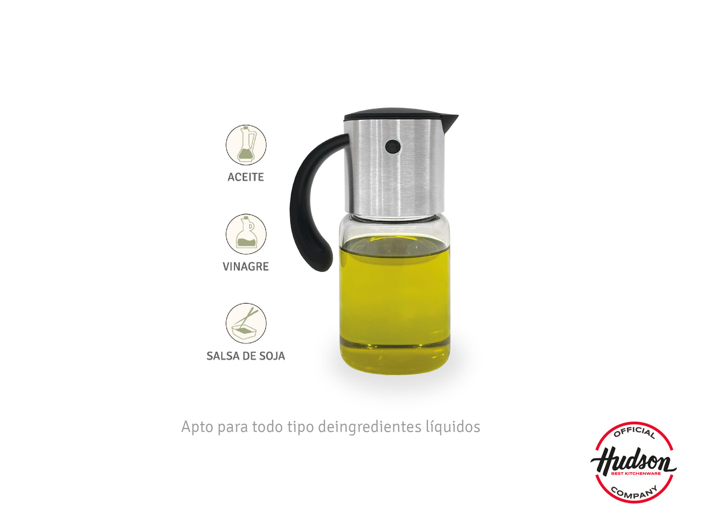 Aceitera Y Vinagrera De200ml Acero Inoxidable Hudson