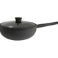 Wok Aluminio 6.3 L 32 cm 2 Piezas Antiadherente PTFE Negro Mango de Soft Touch