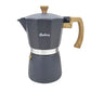 Cafetera Hudson Estilo Italiana 9 Tazas Aluminio Gris