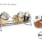 Especiero Hudson 4 Frascos De Vidrio Con Tapa + Base