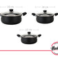 Set Cacerolas 22cm 26cm 28cm Linea Hudson Aluminio Cocina