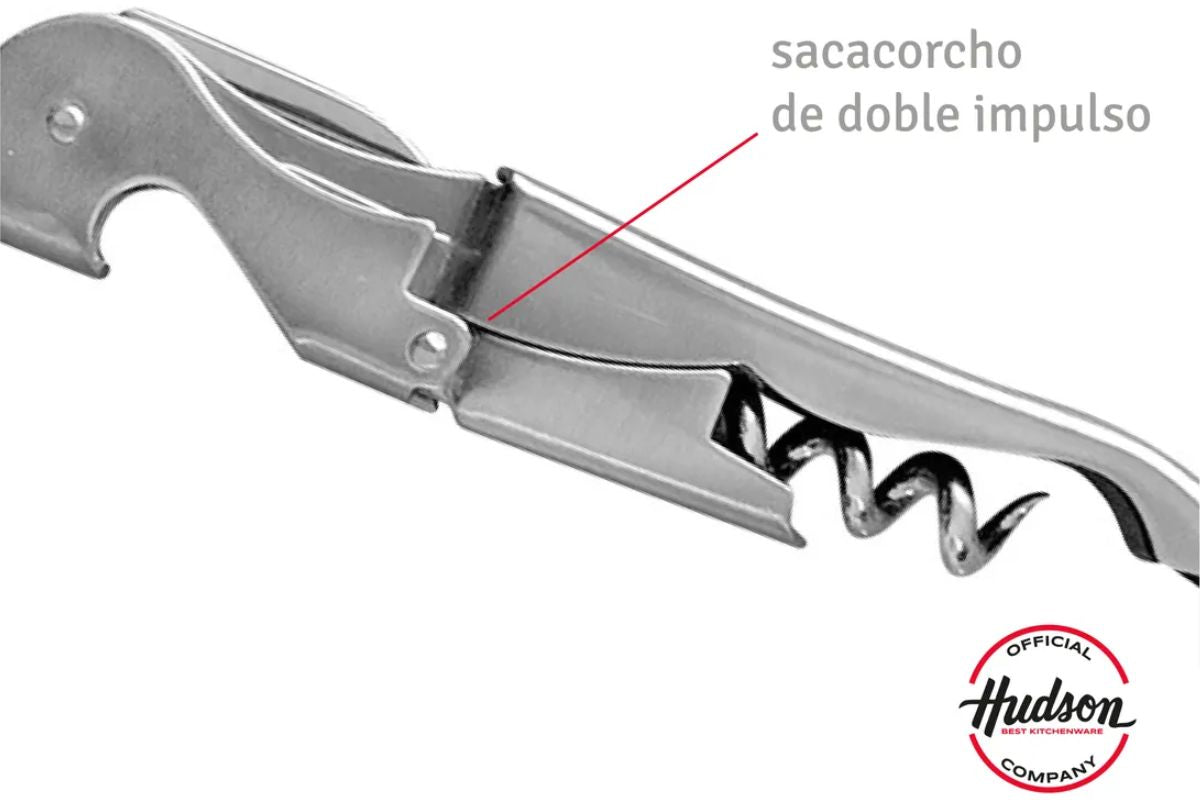 Sacacorcho Doble Hudson Descorchador Acero Inoxidable