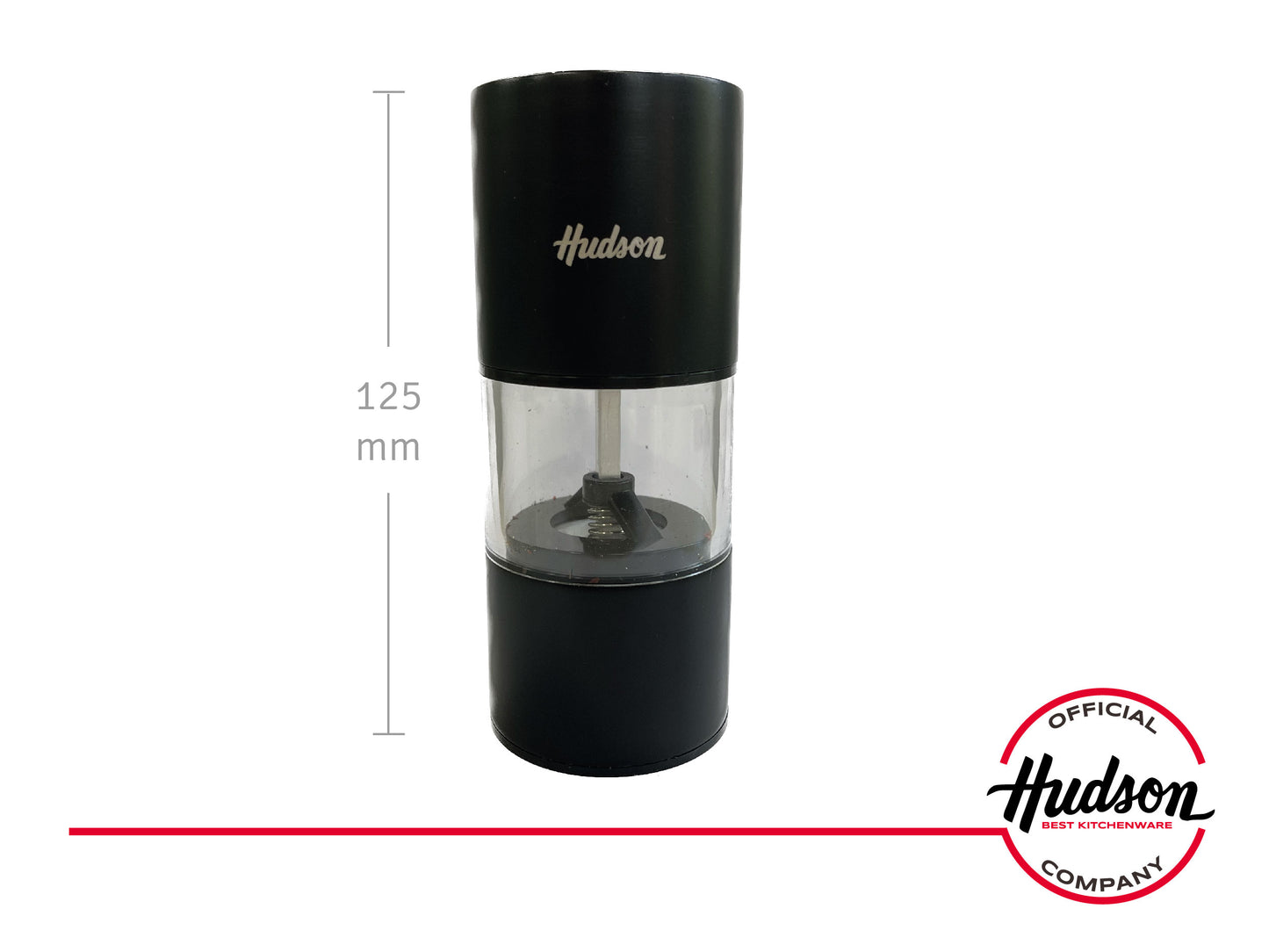 Molinillo De Acero Inoxidable Negro 125 Mm Linea Hudson