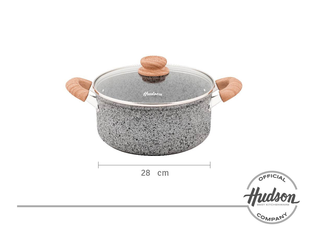 Cacerola Granito Stone Aluminio Forjado 28cm Antiadherente