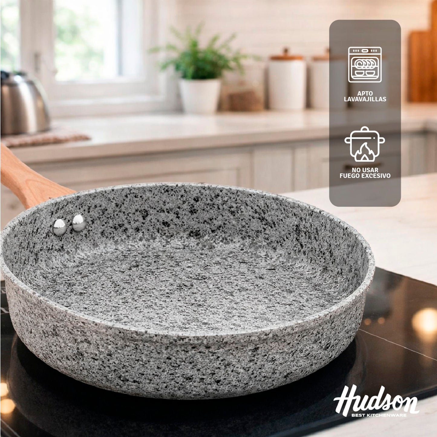 Sarten 24cm Hudson Granito Stone Aluminio Forjado Inducción