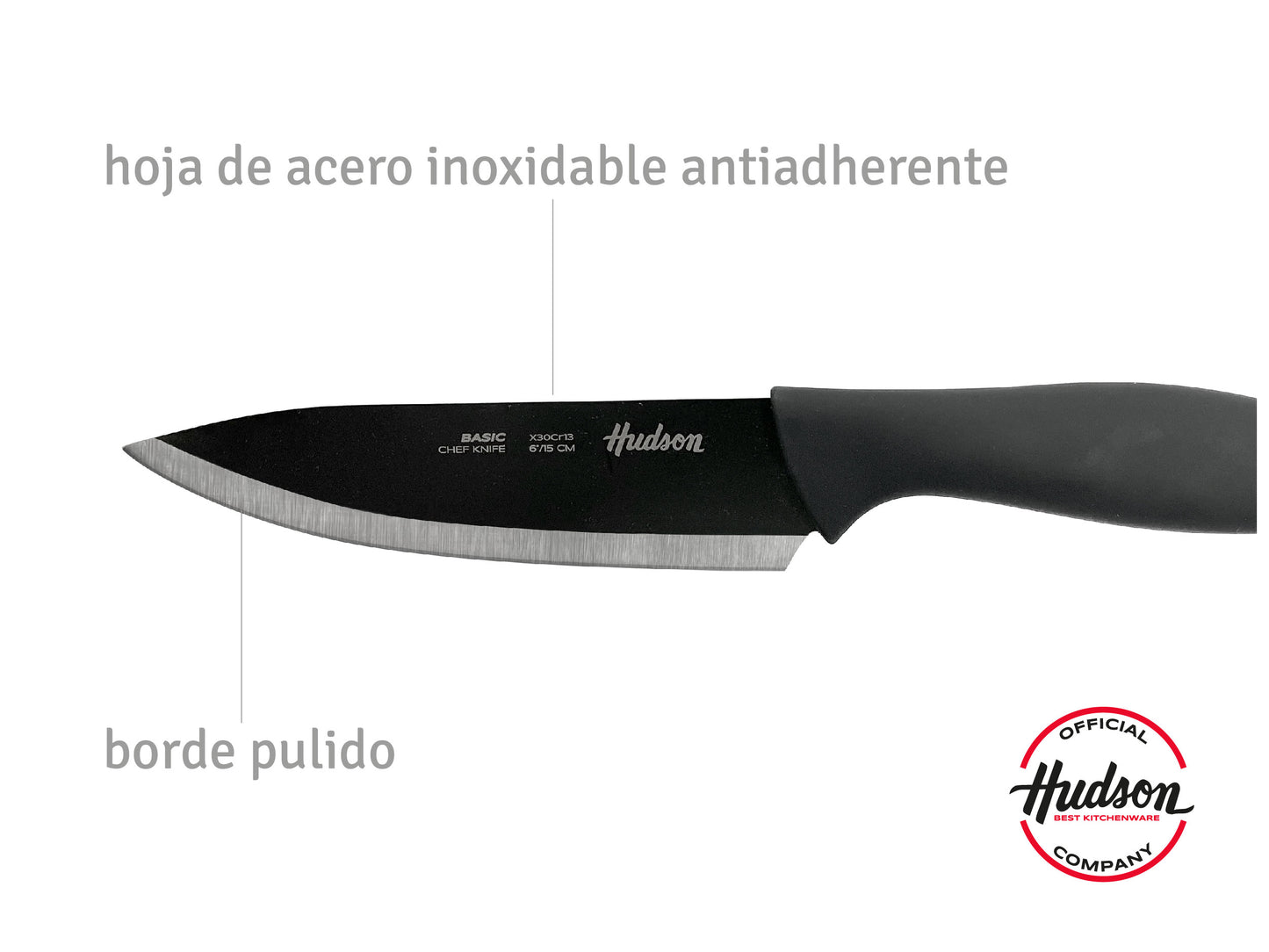 Cuchillo Chef 6 Basic Linea Hudson Acero Inoxidable