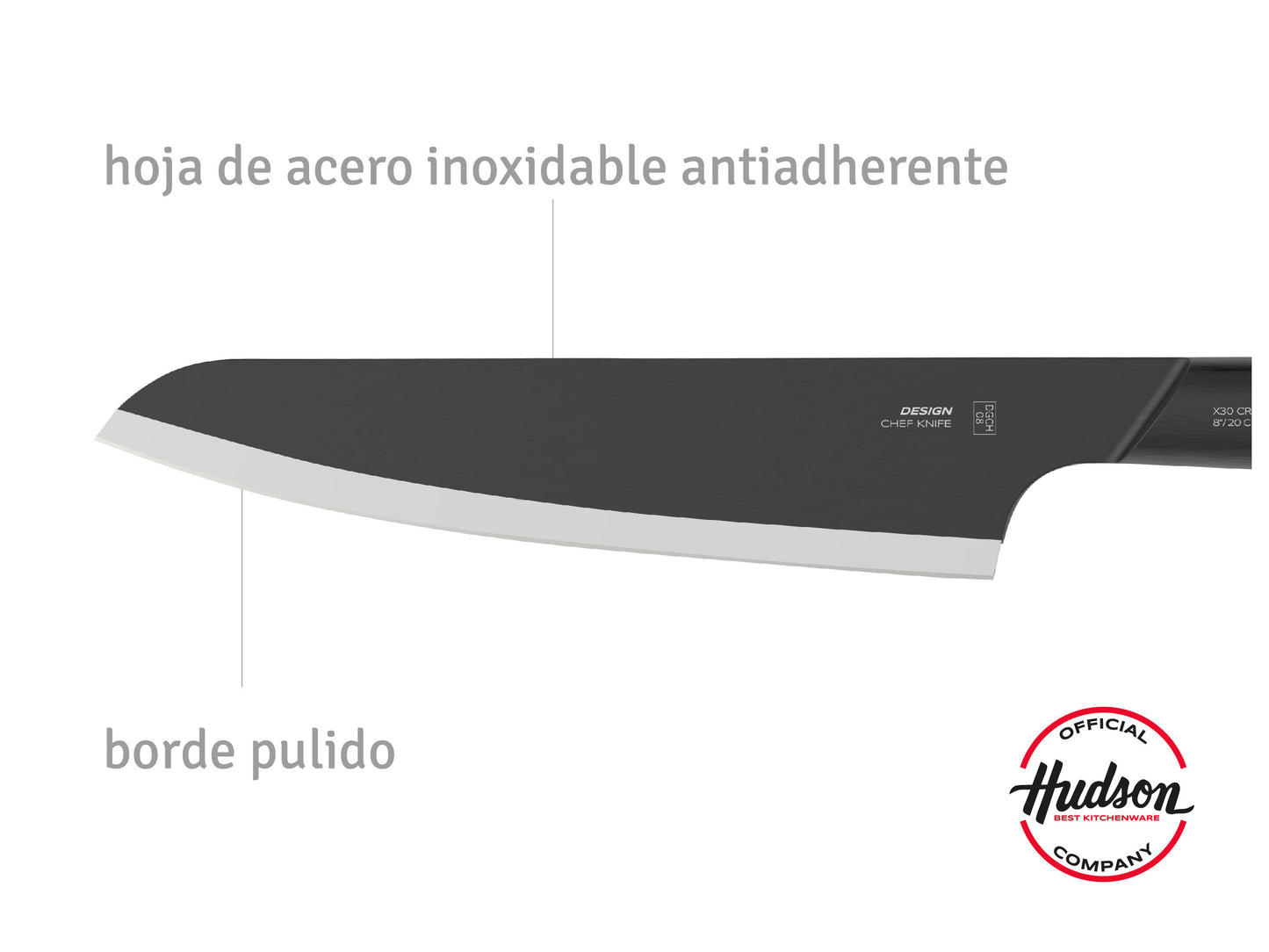 Cuchillo Chef8 Acero Inoxi Linea Profesional Hudson Design