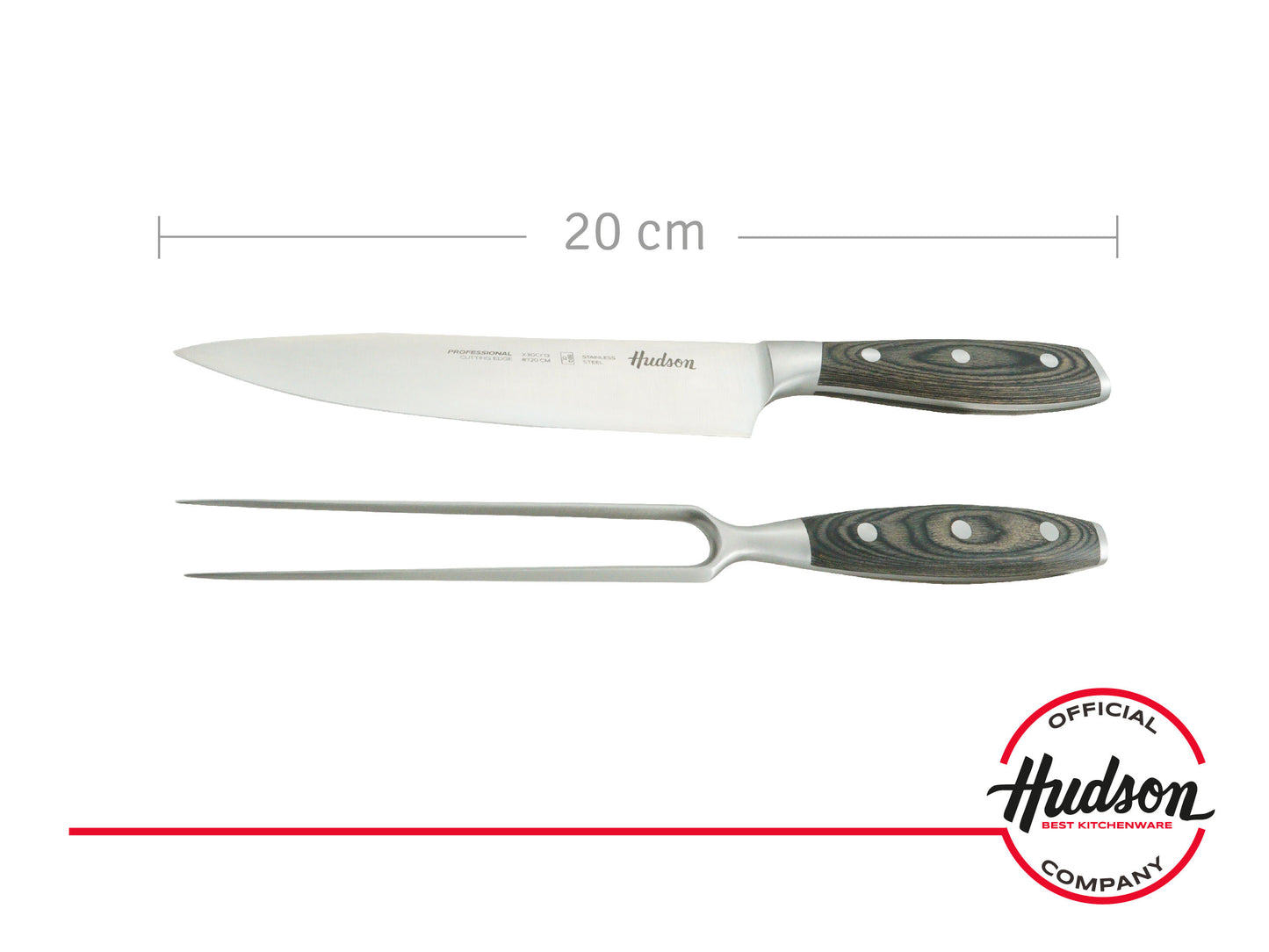 Set De Cuchillo Con Tenerdor 8 Linea Hudson Mango De Madera