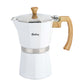 Cafetera Italiana Blanco 250 ml Aluminio + Mango Soft Touch   Línea Cafeteras