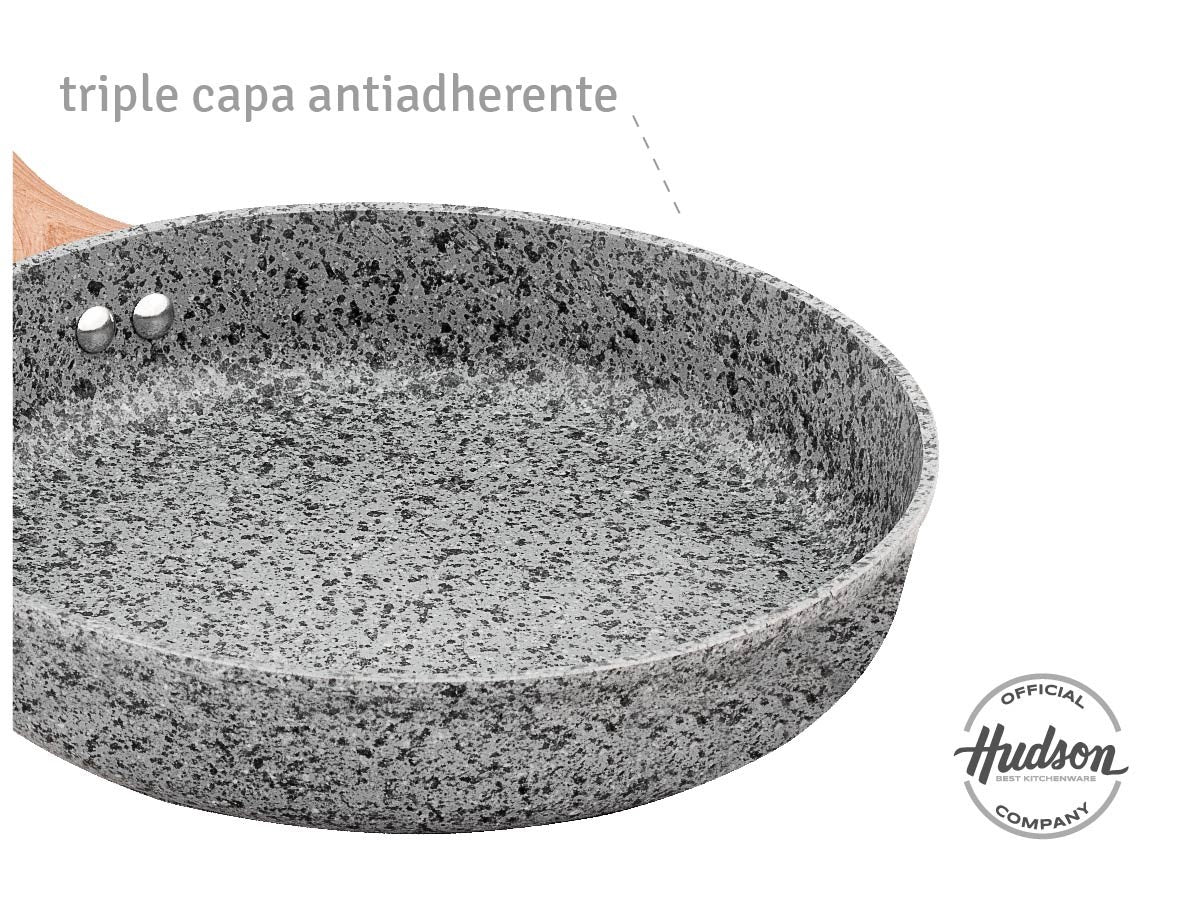 Sarten 24cm Hudson Granito Stone Aluminio Forjado Inducción