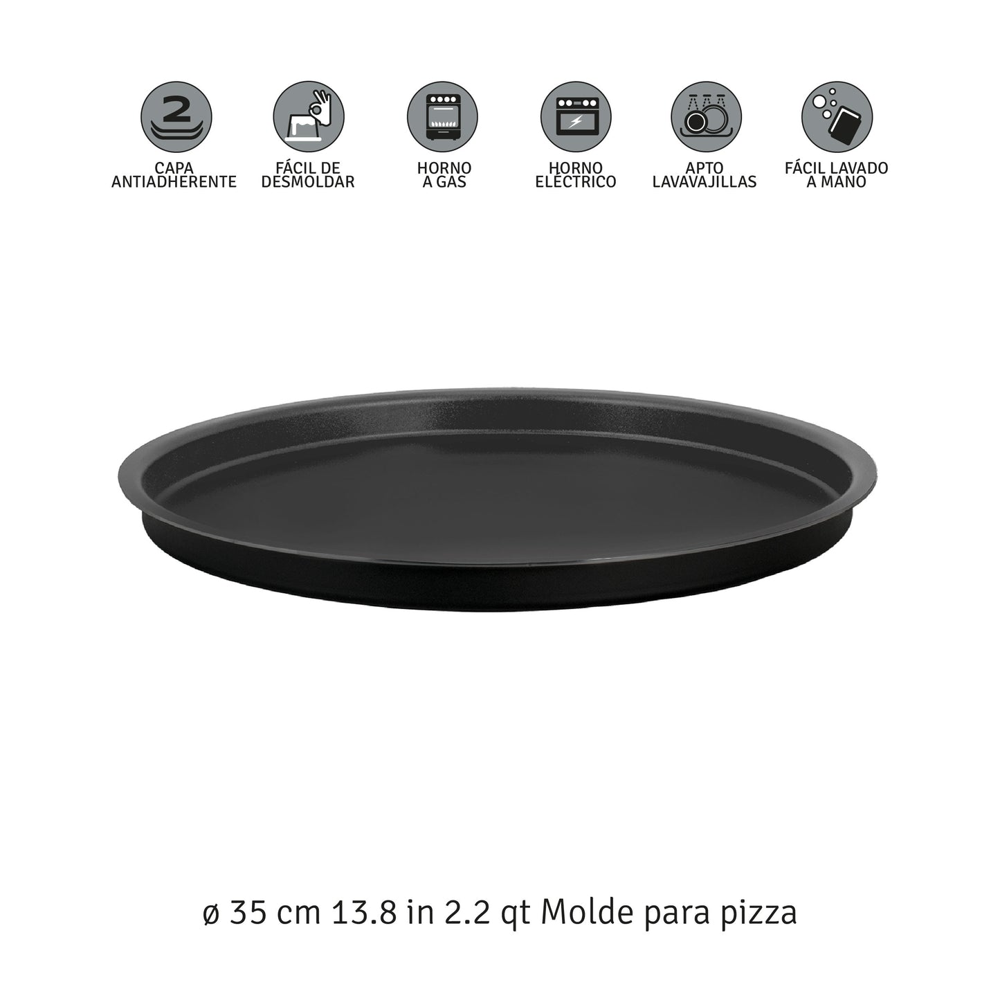 Pizzera Redonda Con Doble Antiadherente 35 Cm Hudson