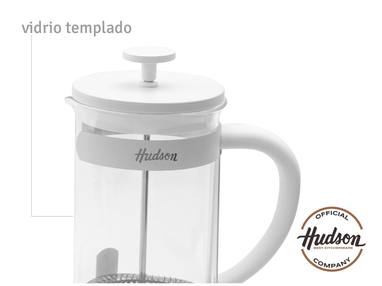 Set Hudson Cafetera Embolo 600 Ml + 2 Vasos Hudson Oficial