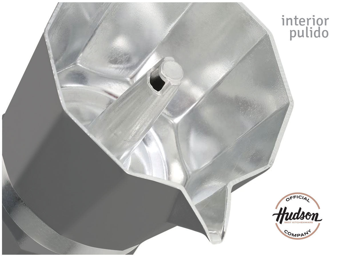 Cafetera Esmaltada Hudson Gris Estilo Italiana 6 Tazas