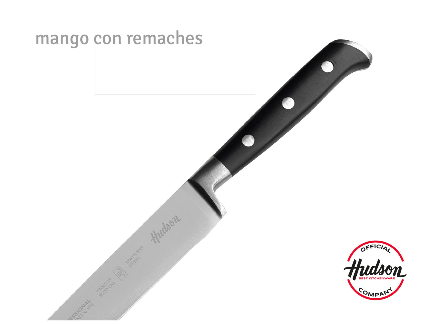 Cuchillo De Pan 8 Linea Hudson Acero Inoxidable Con Remache