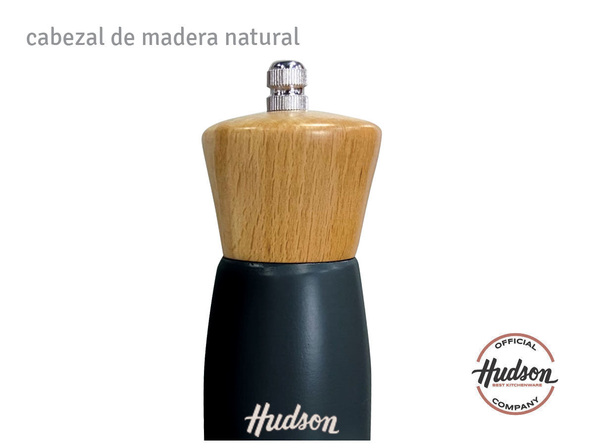 Molinillo De Madera Hudson Laqueado Color Negro 20 Cm