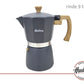 Cafetera Hudson Estilo Italiana 9 Tazas Aluminio Gris
