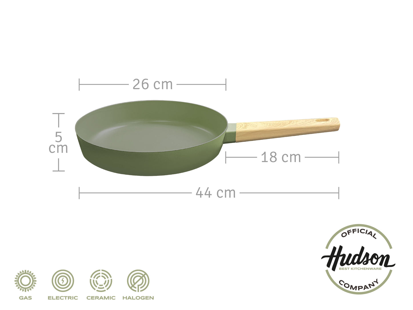 Sartén Hudson Olive 26 Cm Antiadherente Mango Soft Touch