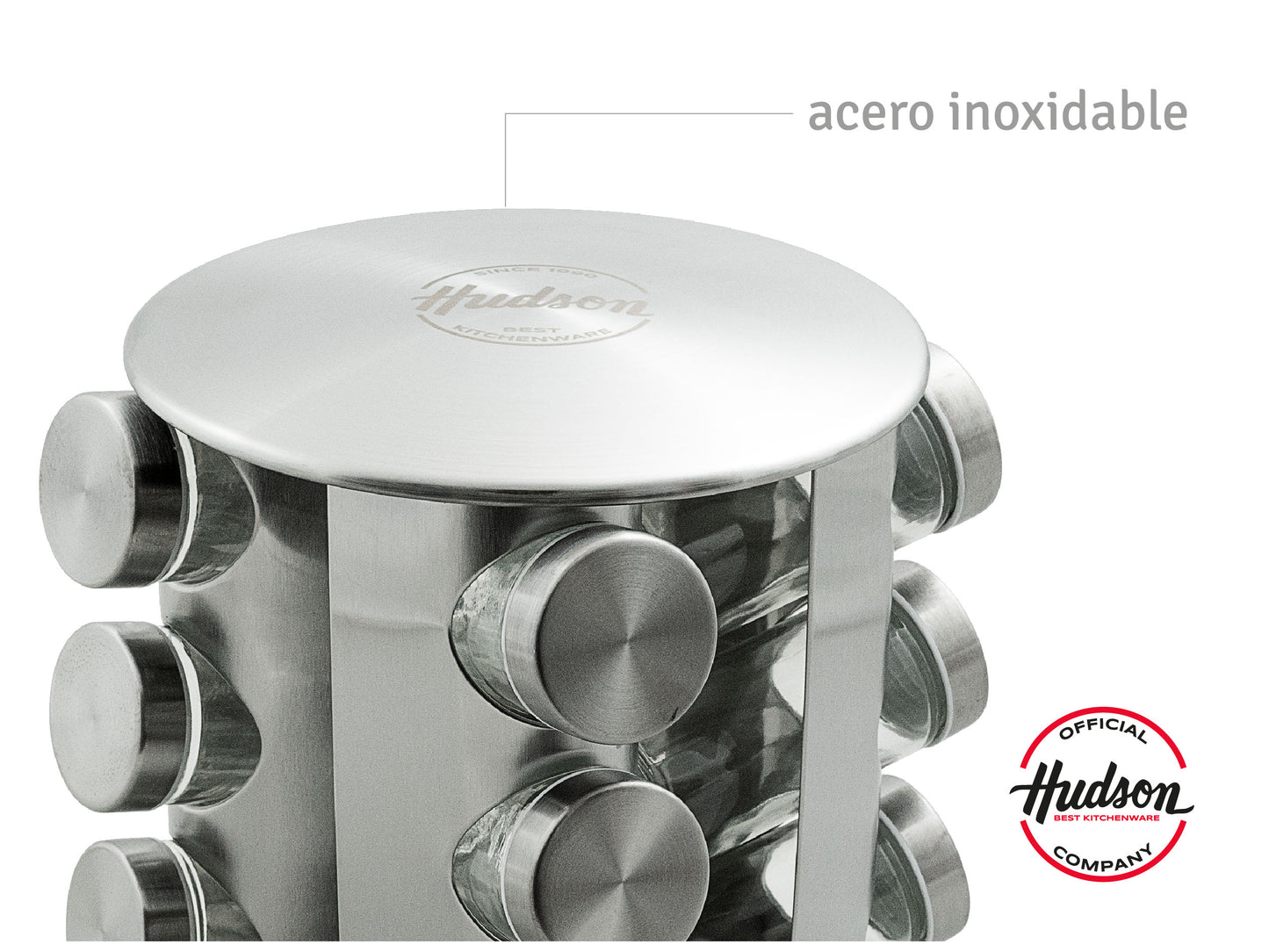 Especiero Giratorio Acero Inoxidable 12 Jarros