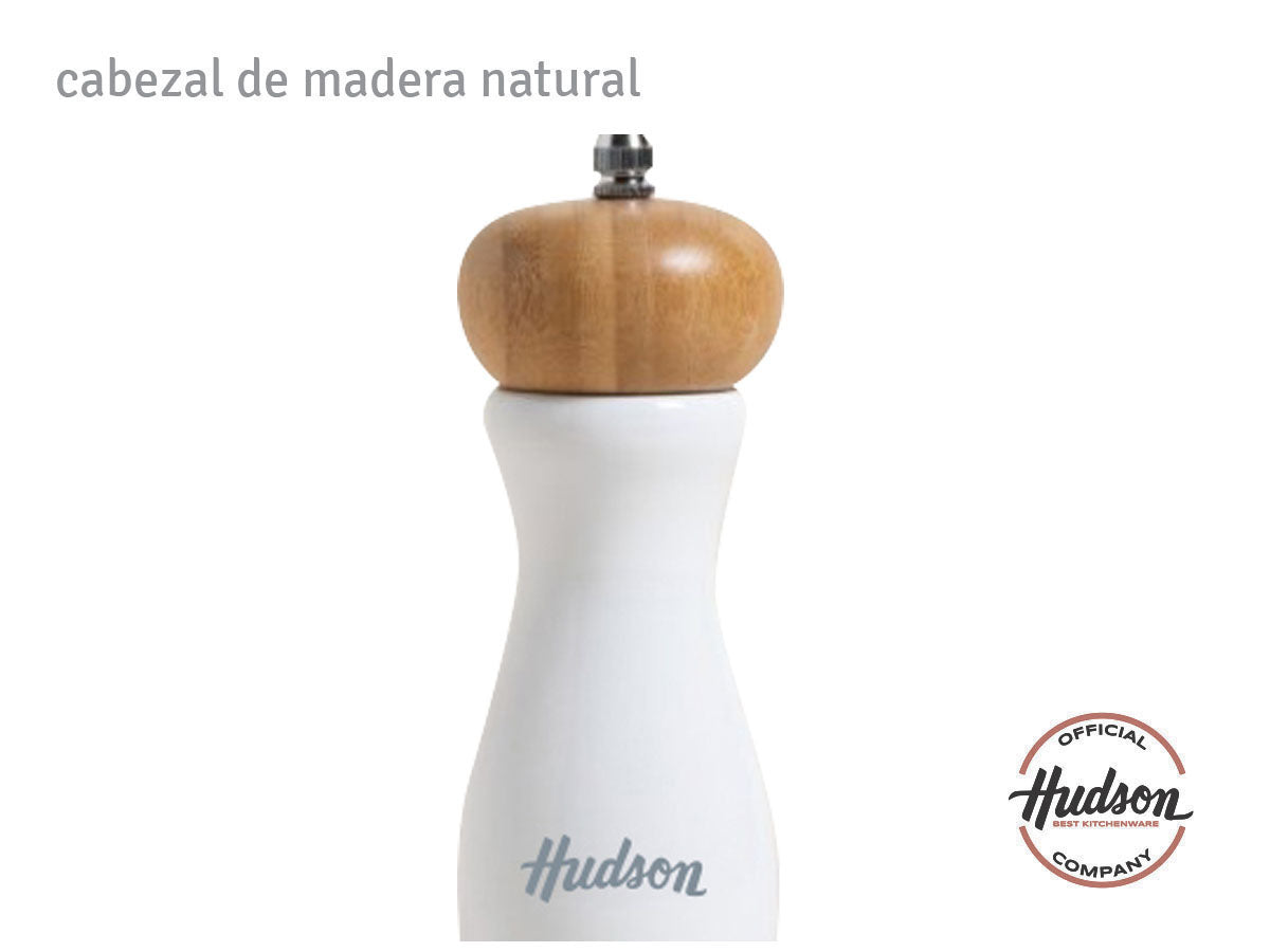 Molinillo De Madera Hudson Laqueado Color Blanco 15 Cm