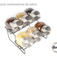 Especiero Hudson 6 Frascos De Vidrio Con Tapa + Base